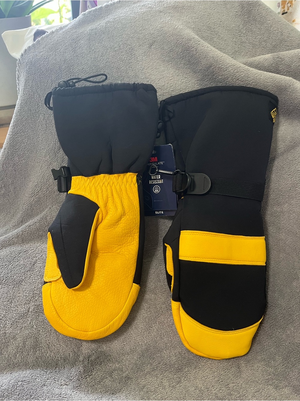 NWT Saranac Deerskin Leather Ski Mittens 3M Thinsulate Waterproof Gloves UnisexM